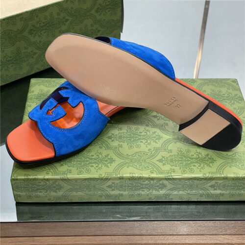 High Quality Luxury Gucci Logo GG Cutout Slippers product detail