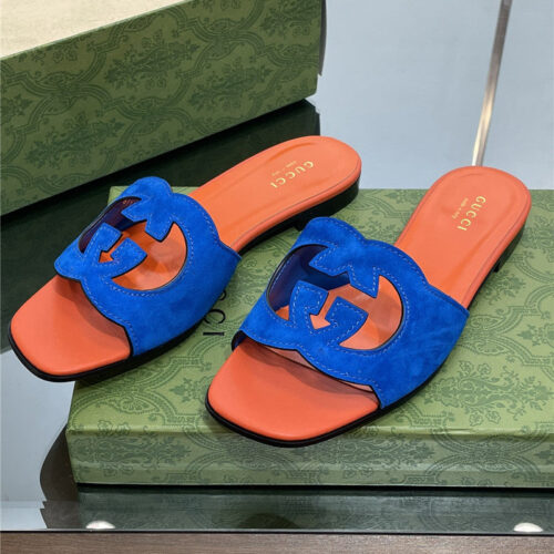 High Quality Luxury Gucci Logo GG Cutout Slippers