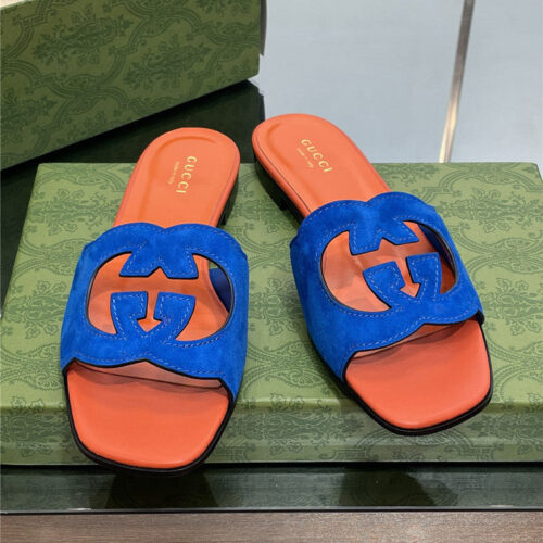 High Quality Luxury Gucci Logo GG Cutout Slippers product detail