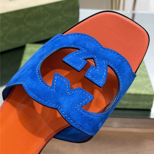 High Quality Luxury Gucci Logo GG Cutout Slippers product detail