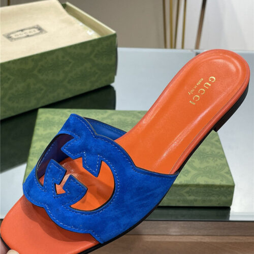 High Quality Luxury Gucci Logo GG Cutout Slippers product detail