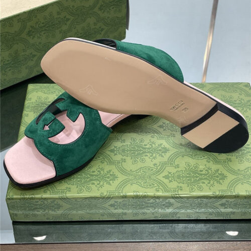 High Quality Luxury Gucci Logo GG Cutout Slippers – Style 98483 product detail