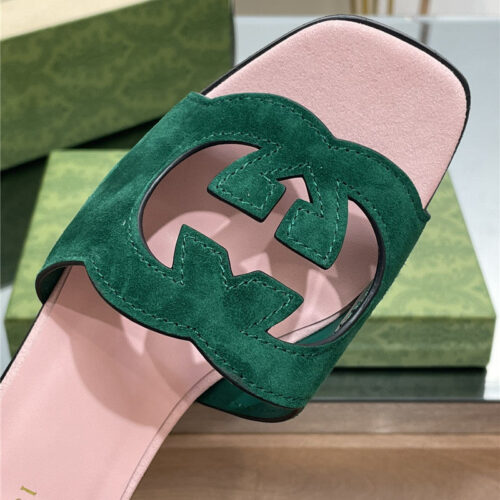 High Quality Luxury Gucci Logo GG Cutout Slippers – Style 98483 product detail