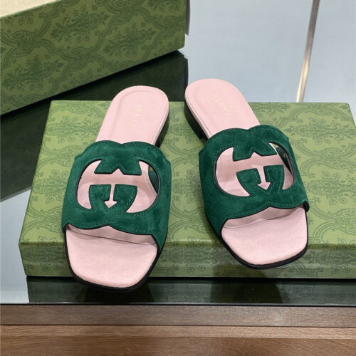 High Quality Luxury Gucci Logo GG Cutout Slippers – Style 98483 alternate view
