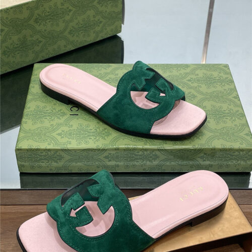 High Quality Luxury Gucci Logo GG Cutout Slippers – Style 98483 product detail