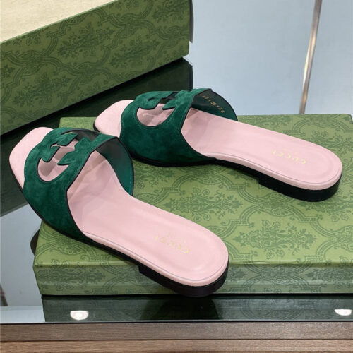High Quality Luxury Gucci Logo GG Cutout Slippers – Style 98483 product detail