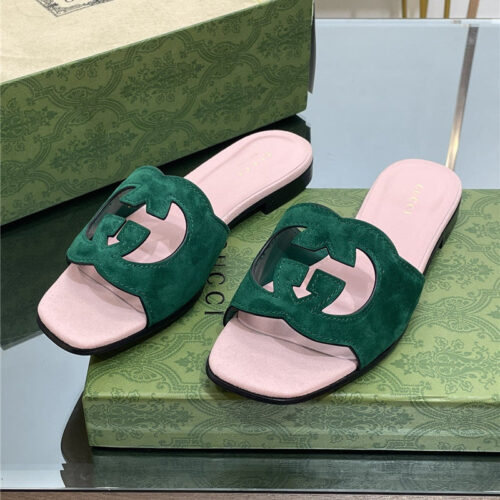 High Quality Luxury Gucci Logo GG Cutout Slippers – Style 98483