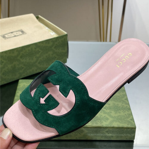 High Quality Luxury Gucci Logo GG Cutout Slippers – Style 98483 product detail