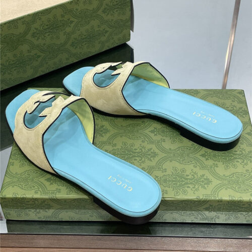 High Quality Luxury Gucci Logo GG Cutout Slippers – Style 65715 product detail