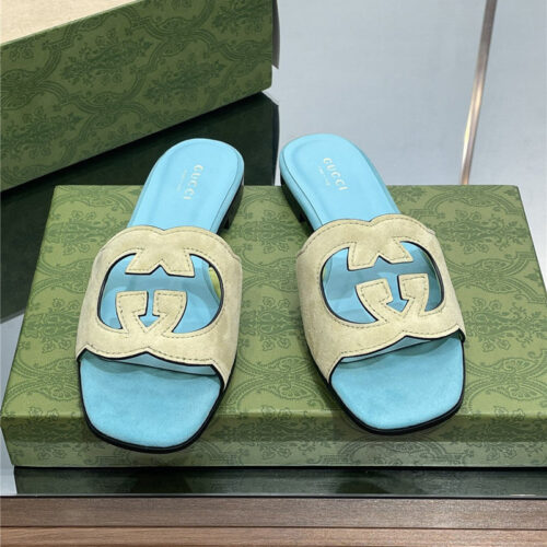 High Quality Luxury Gucci Logo GG Cutout Slippers – Style 65715 product detail