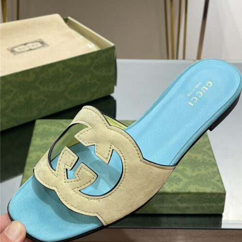 High Quality Luxury Gucci Logo GG Cutout Slippers – Style 65715 product detail