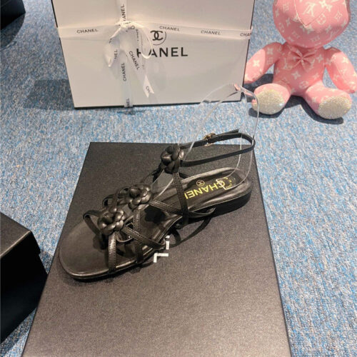 High Quality Luxury Chanel Camellia Explosion Sandals – Style 47558 alternate view