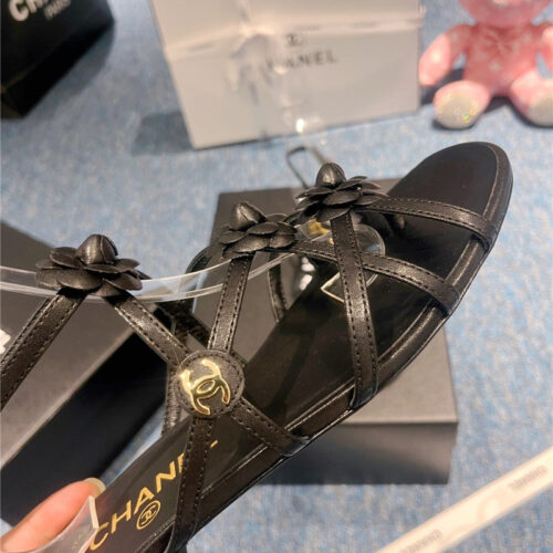 High Quality Luxury Chanel Camellia Explosion Sandals – Style 47558 product detail