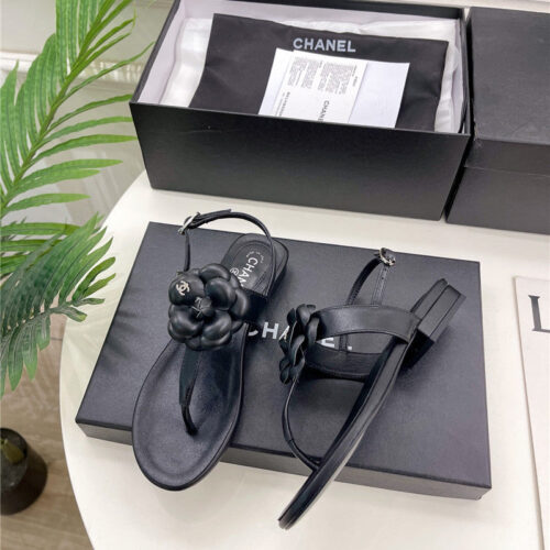 High Quality Luxury Chanel Counter Catwalk Style Camellia Sandals – Style 98950 product detail