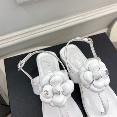 High Quality Luxury Chanel Counter Catwalk Style Camellia Sandals – Style 35110 product detail