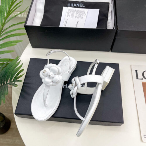 High Quality Luxury Chanel Counter Catwalk Style Camellia Sandals – Style 35110 product detail