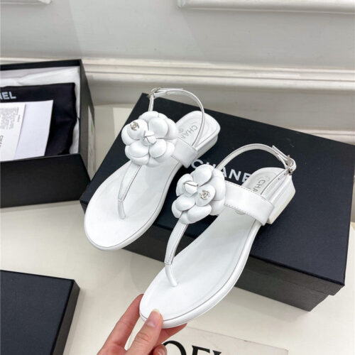 High Quality Luxury Chanel Counter Catwalk Style Camellia Sandals – Style 35110 alternate view