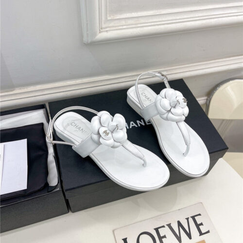 High Quality Luxury Chanel Counter Catwalk Style Camellia Sandals – Style 35110