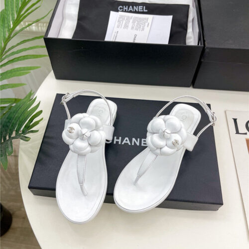 High Quality Luxury Chanel Counter Catwalk Style Camellia Sandals – Style 35110 product detail