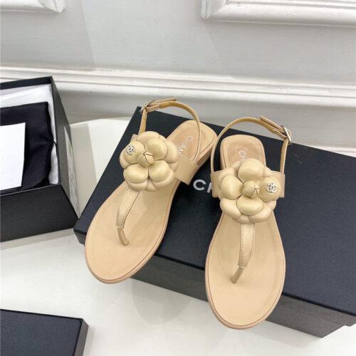 High Quality Luxury Chanel Counter Catwalk Style Camellia Sandals – Style 04038 product detail