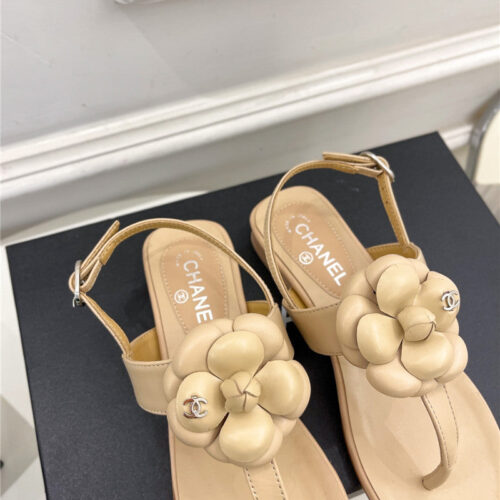 High Quality Luxury Chanel Counter Catwalk Style Camellia Sandals – Style 04038 product detail
