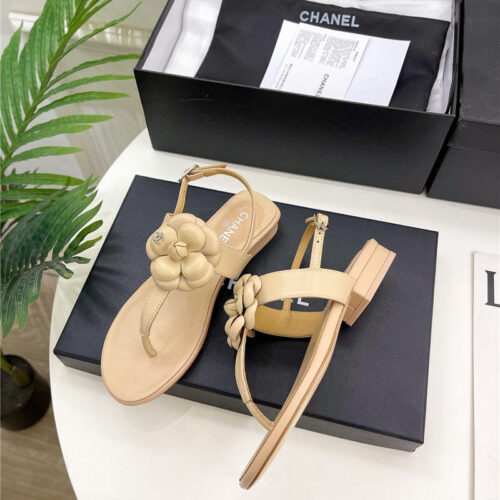 High Quality Luxury Chanel Counter Catwalk Style Camellia Sandals – Style 04038 product detail