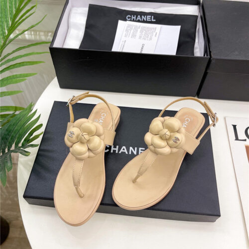 High Quality Luxury Chanel Counter Catwalk Style Camellia Sandals – Style 04038 product detail