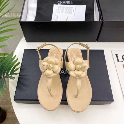 High Quality Luxury Chanel Counter Catwalk Style Camellia Sandals – Style 04038 product detail