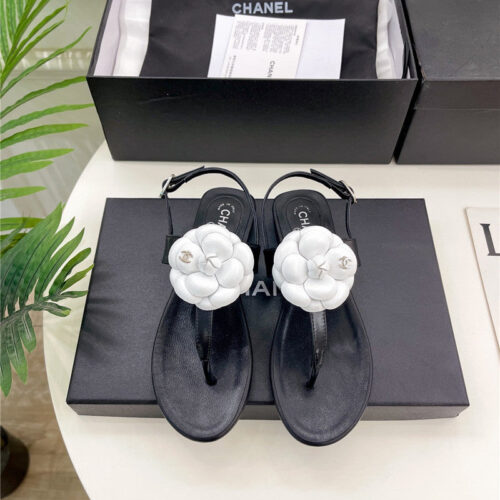 High Quality Luxury Chanel Counter Catwalk Style Camellia Sandals – Style 72966 product detail