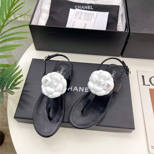 High Quality Luxury Chanel Counter Catwalk Style Camellia Sandals – Style 72966 product detail