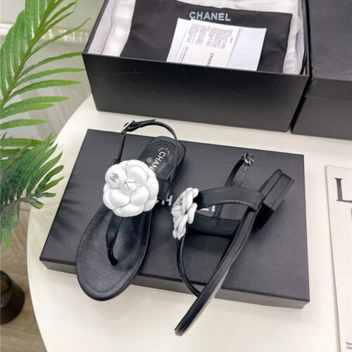 High Quality Luxury Chanel Counter Catwalk Style Camellia Sandals – Style 72966 product detail