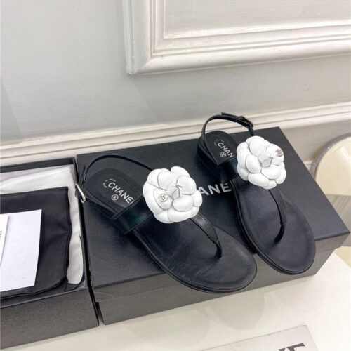 High Quality Luxury Chanel Counter Catwalk Style Camellia Sandals – Style 72966