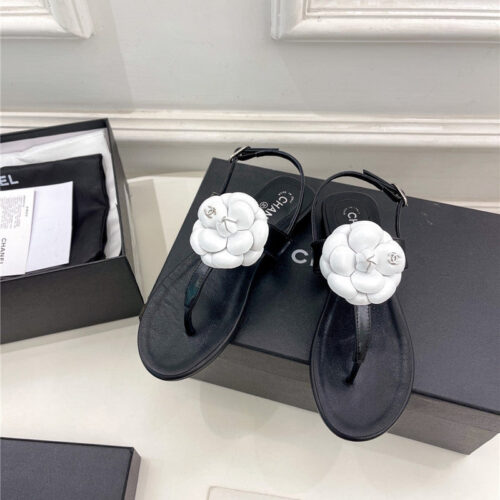 High Quality Luxury Chanel Counter Catwalk Style Camellia Sandals – Style 72966 product detail
