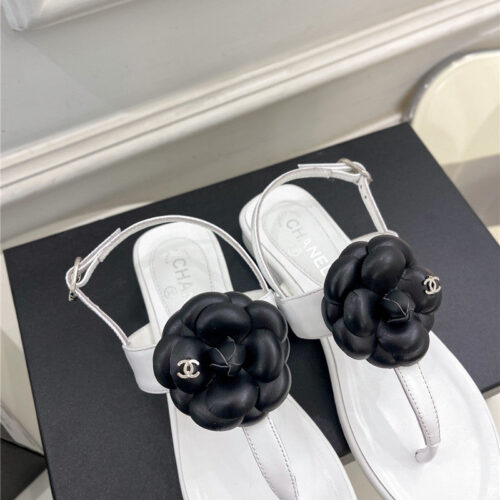 High Quality Luxury Chanel Counter Catwalk Style Camellia Sandals – Style 74662 product detail