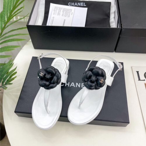 High Quality Luxury Chanel Counter Catwalk Style Camellia Sandals – Style 74662 product detail