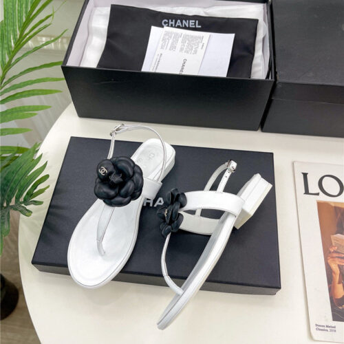 High Quality Luxury Chanel Counter Catwalk Style Camellia Sandals – Style 74662 product detail