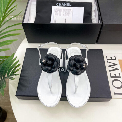 High Quality Luxury Chanel Counter Catwalk Style Camellia Sandals – Style 74662 product detail