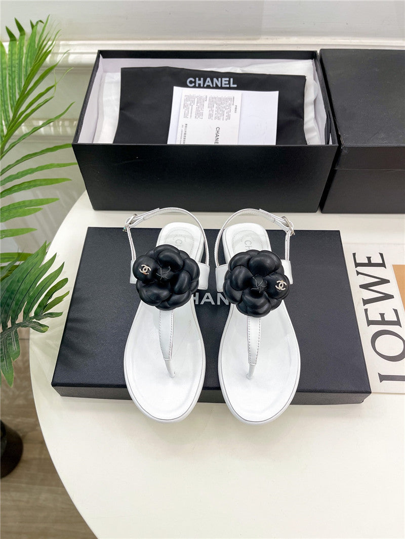High Quality Luxury Chanel Counter Catwalk Style Camellia Sandals – Style 74662 product detail