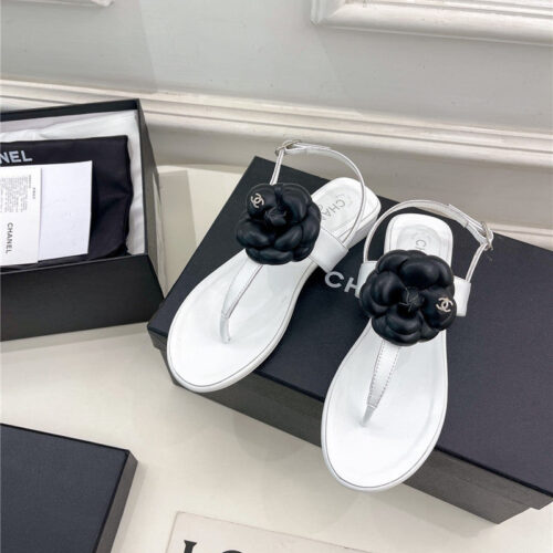 High Quality Luxury Chanel Counter Catwalk Style Camellia Sandals – Style 74662 product detail