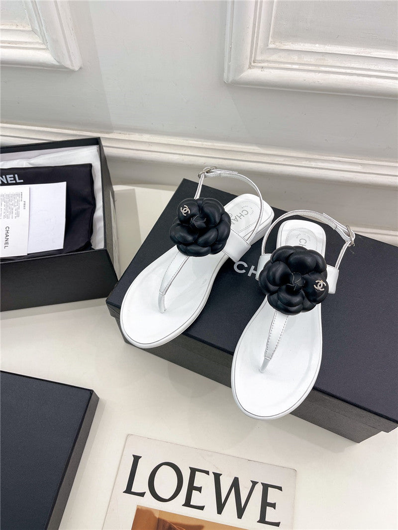 High Quality Luxury Chanel Counter Catwalk Style Camellia Sandals – Style 74662 product detail