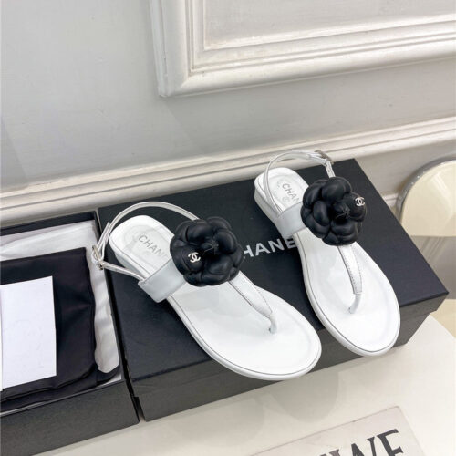 High Quality Luxury Chanel Counter Catwalk Style Camellia Sandals – Style 74662