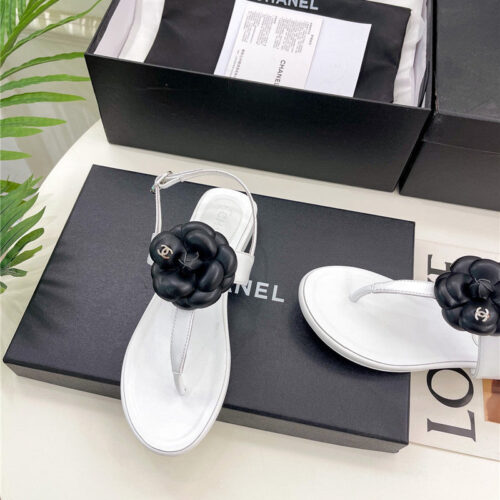 High Quality Luxury Chanel Counter Catwalk Style Camellia Sandals – Style 74662 product detail