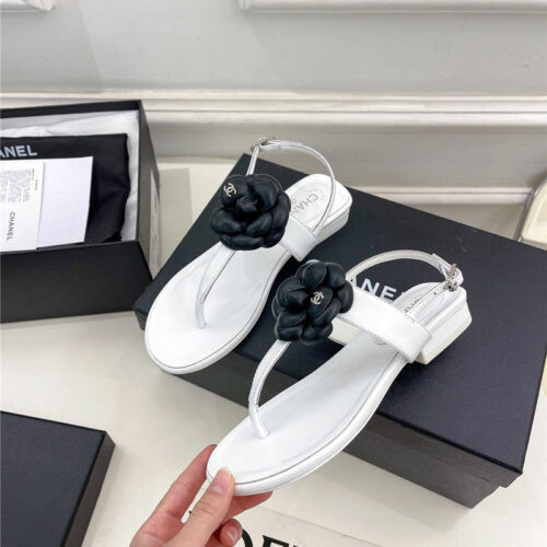 High Quality Luxury Chanel Counter Catwalk Style Camellia Sandals – Style 74662 alternate view