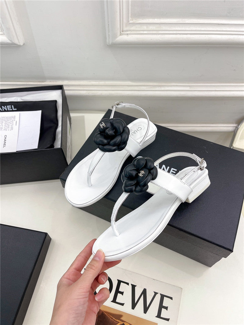High Quality Luxury Chanel Counter Catwalk Style Camellia Sandals – Style 74662 product detail