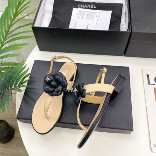 High Quality Luxury Chanel Counter Catwalk Style Camellia Sandals product detail