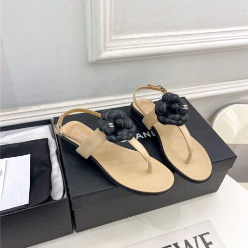 High Quality Luxury Chanel Counter Catwalk Style Camellia Sandals