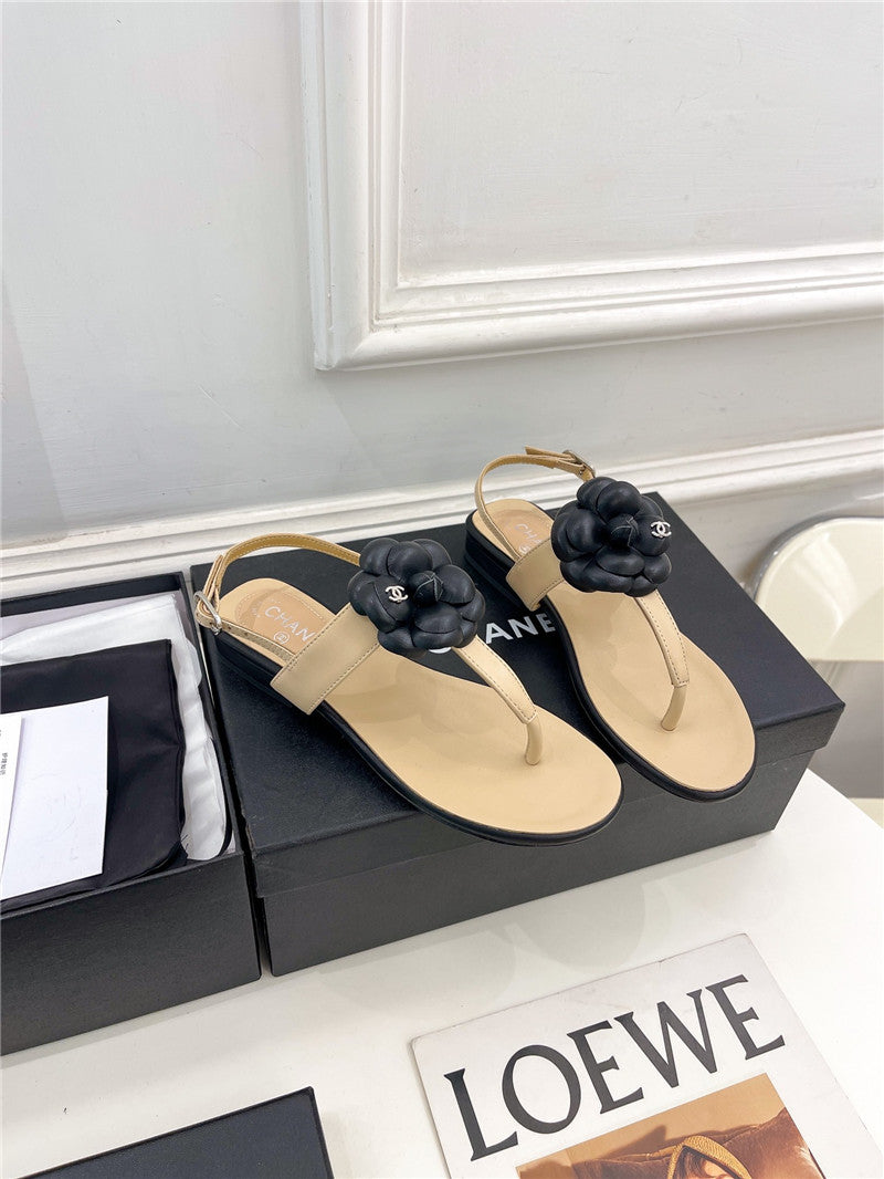 High Quality Luxury Chanel Counter Catwalk Style Camellia Sandals