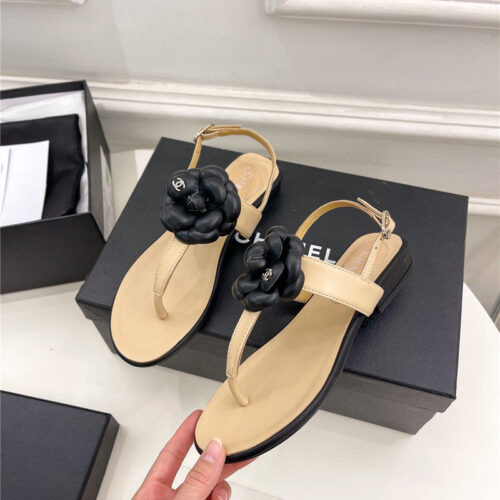 High Quality Luxury Chanel Counter Catwalk Style Camellia Sandals alternate view