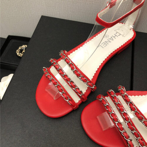 High Quality Luxury Chanel New Chain Flat Sandals – Style 17350 product detail