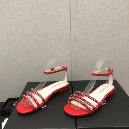High Quality Luxury Chanel New Chain Flat Sandals – Style 17350 alternate view